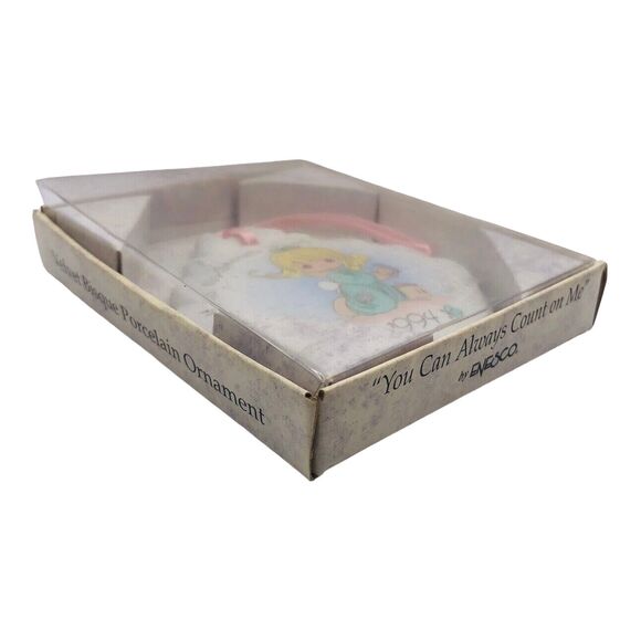 VTG 1994 Precious Moments What God Can Do Ornament Girl Blonde Peals Ocean Beach - Picture 3 of 6